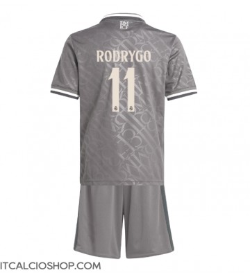 Real Madrid Rodrygo Goes #11 Terza Maglia Bambino 2024-25 Manica Corta (+ Pantaloni corti)